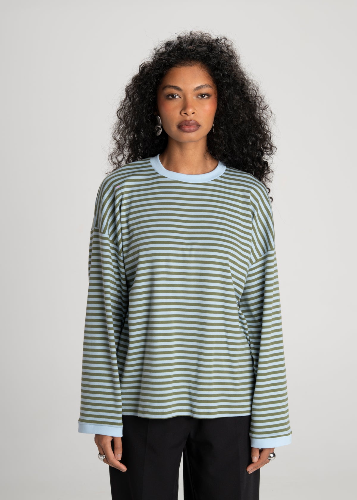 Atlas Oversized Striped Sweater - Green & Blue