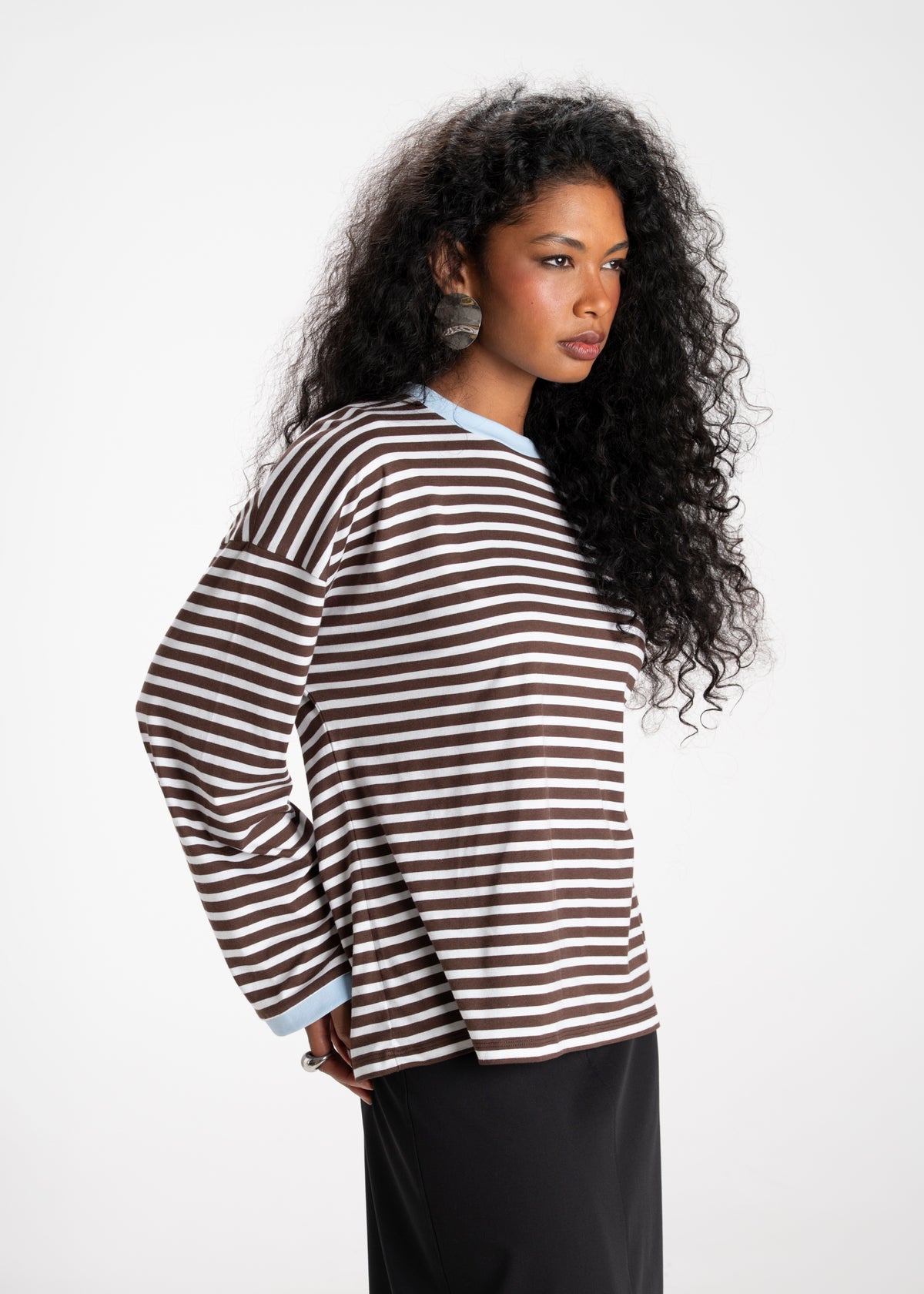 Atlas Oversized Striped Sweater - Brown & Blue