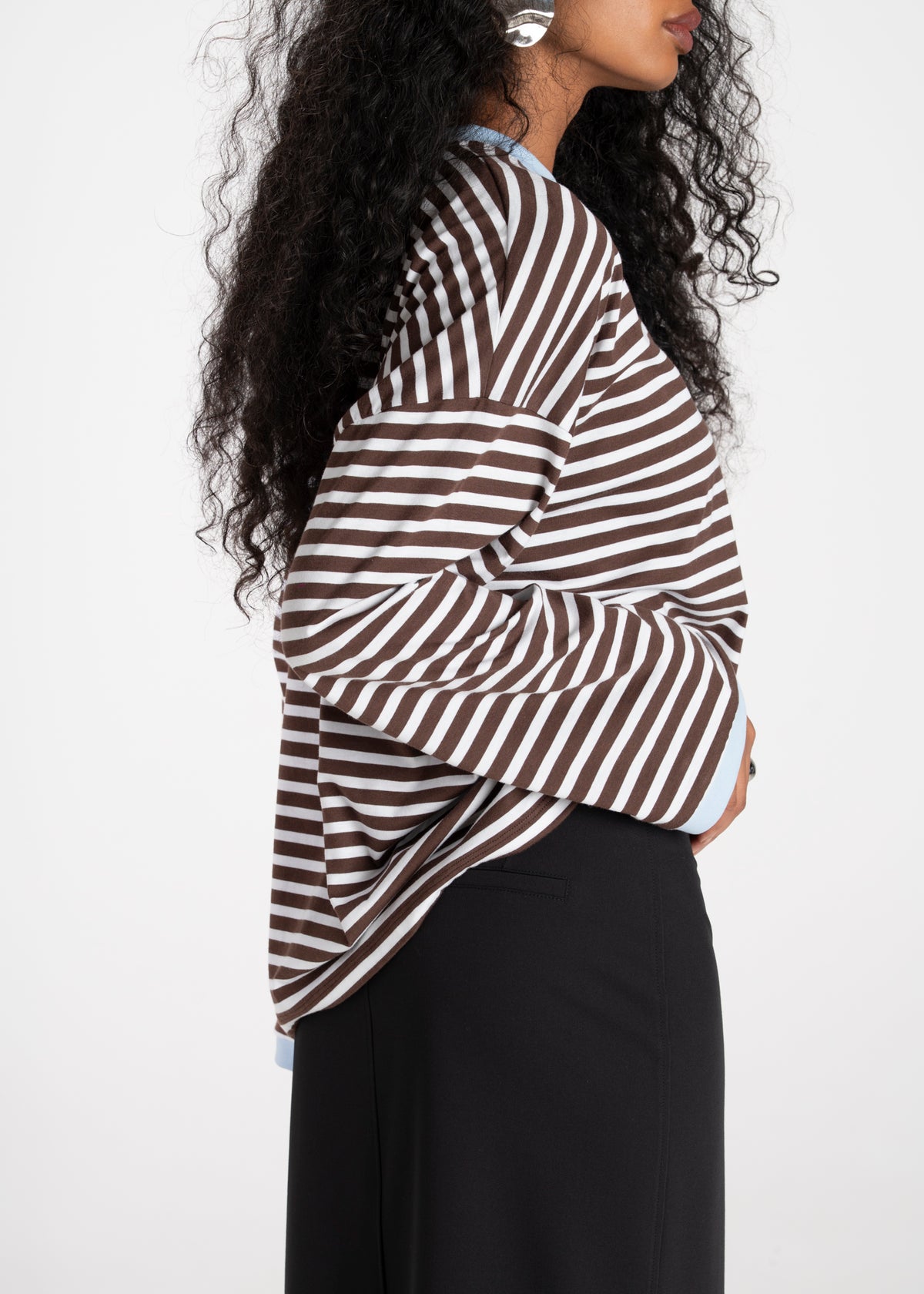Atlas Oversized Striped Sweater - Brown & Blue