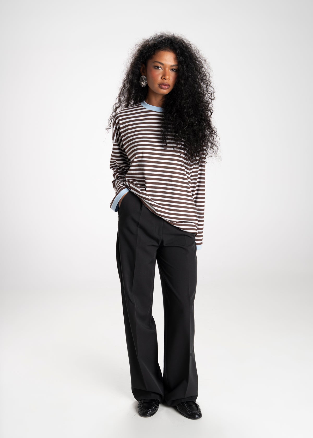 Atlas Oversized Striped Sweater - Brown & Blue