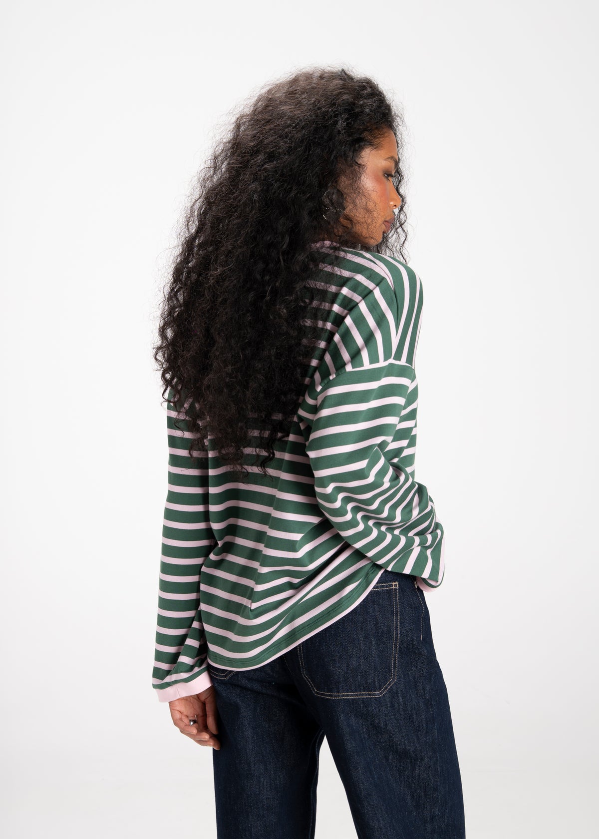 Atlas Oversized Striped Sweater - Green & Pink