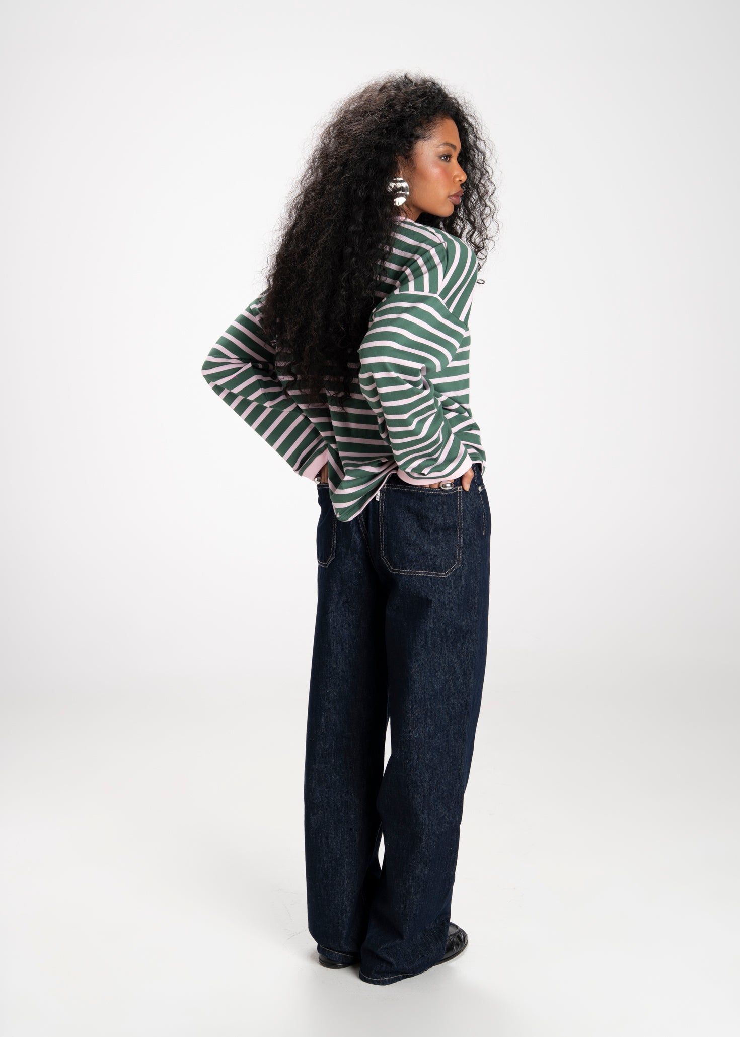 Atlas Oversized Striped Sweater - Green & Pink