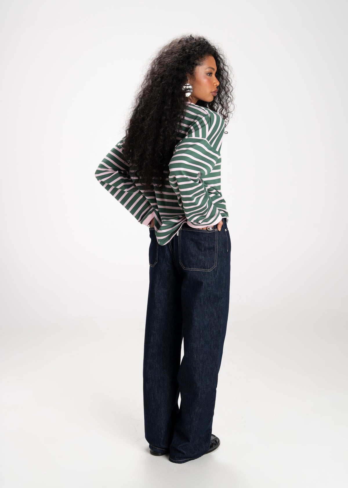 Atlas Oversized Striped Sweater - Green & Pink