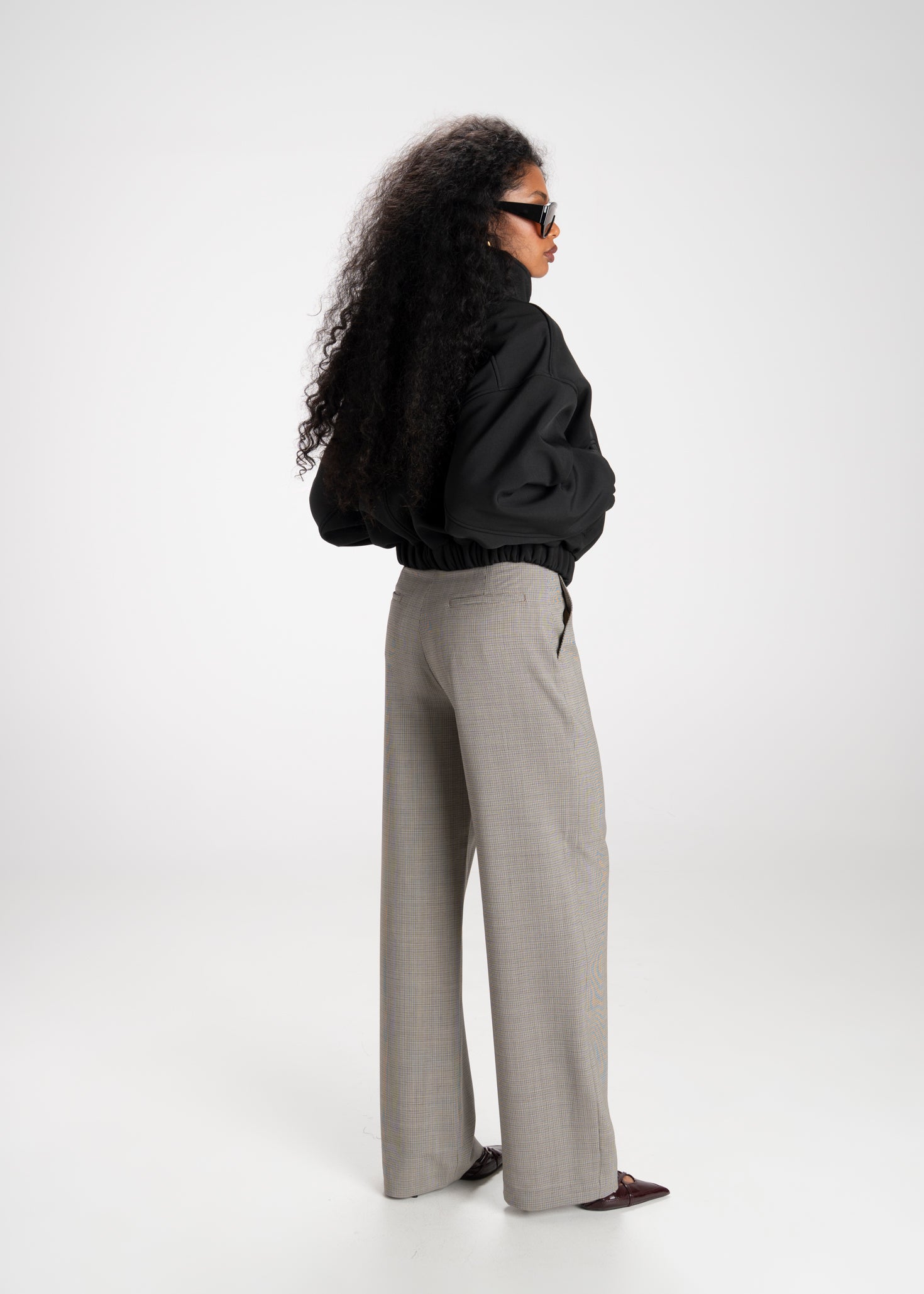 Arctic High Neck Oversized Bomber Jacket - Black