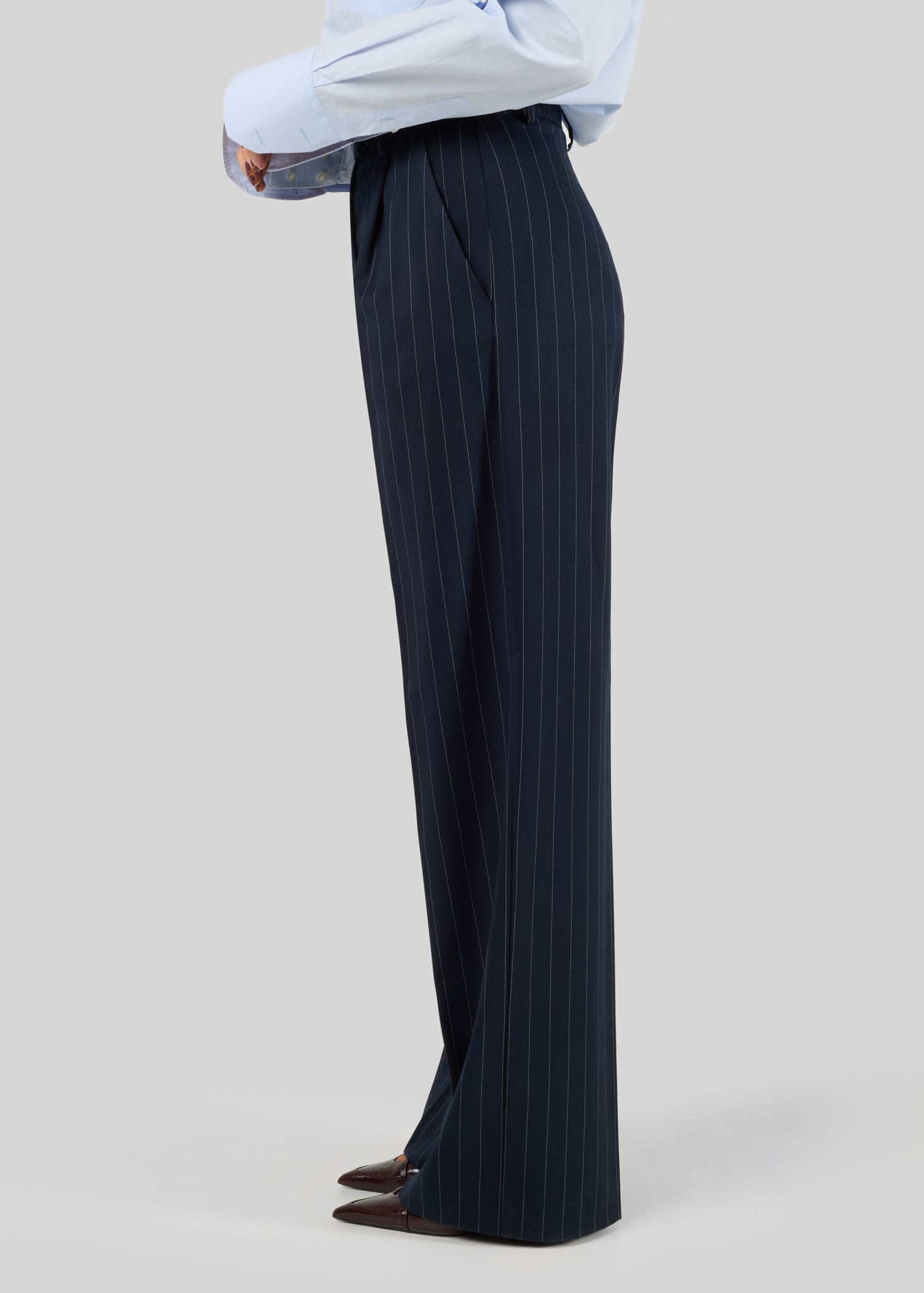 Jagger Pinstripe Tailored Trousers - Navy