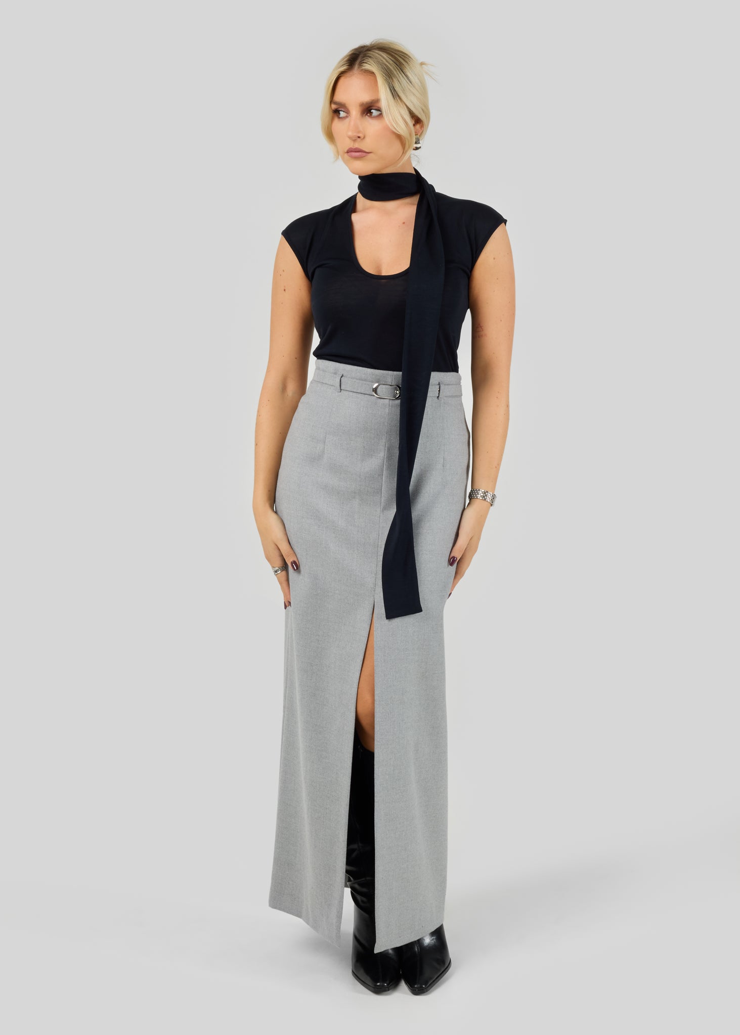 Gaia Pencil Skirt - Grey