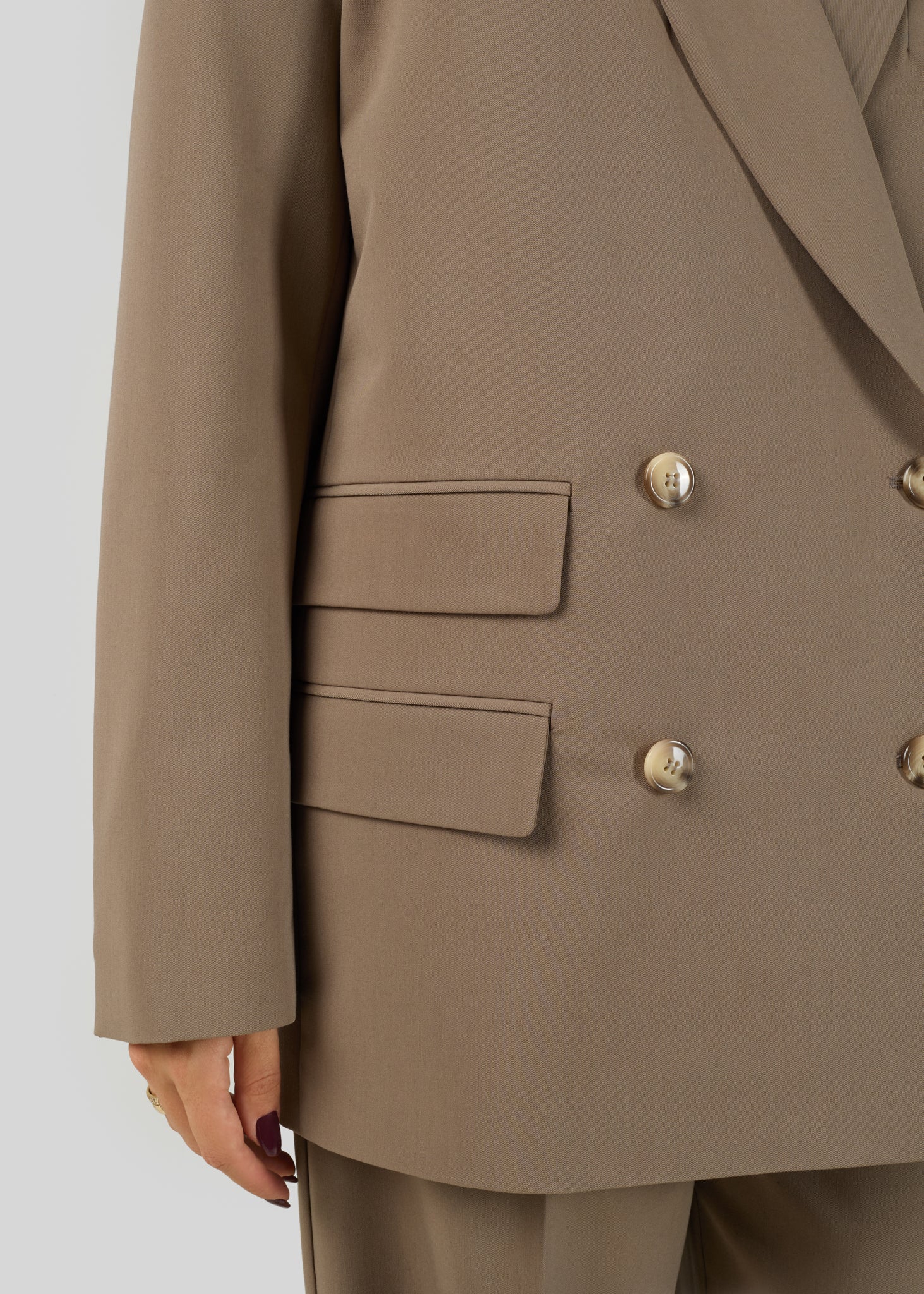 Jagger Double-Breasted Blazer Taupe