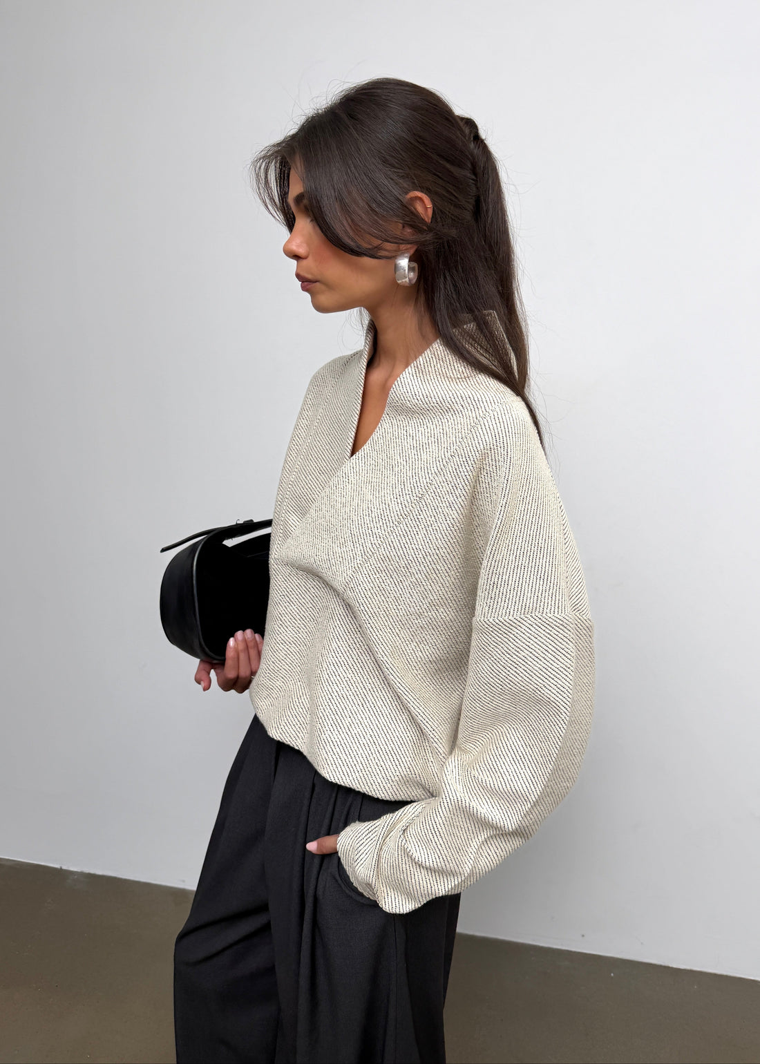 Stone Relaxed Sweater - Off-White