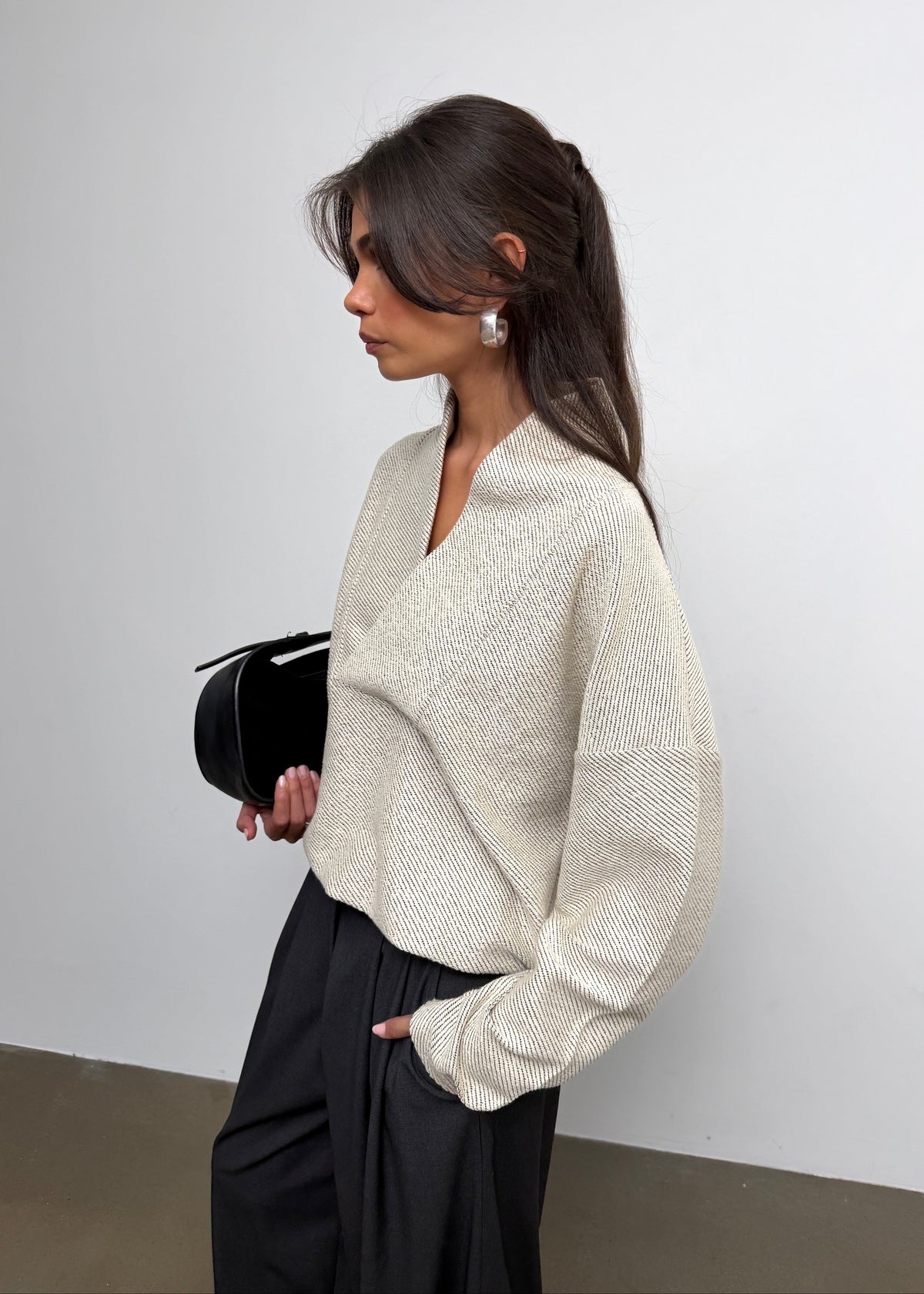 Stone Relaxed Sweater - Off-White