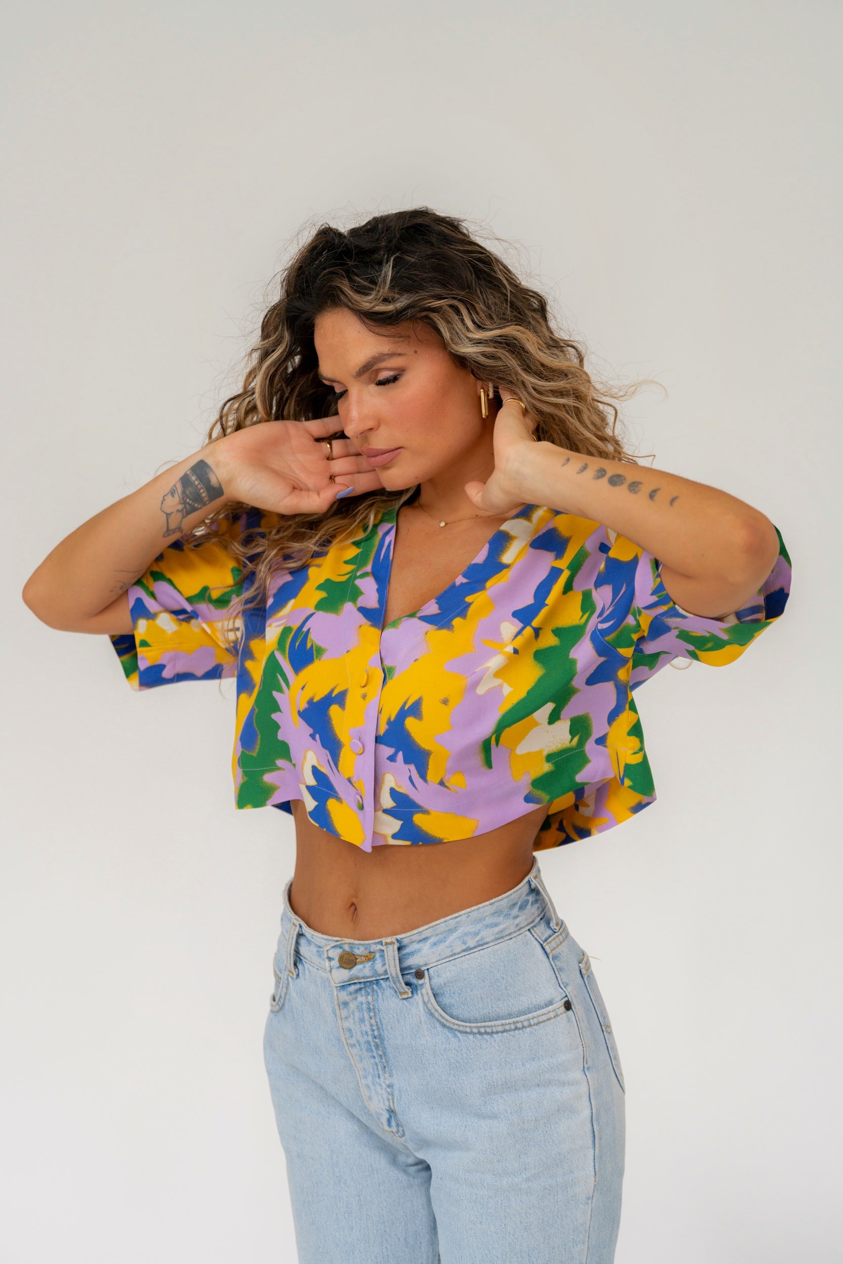 Blair cropped shirt - Multicolor