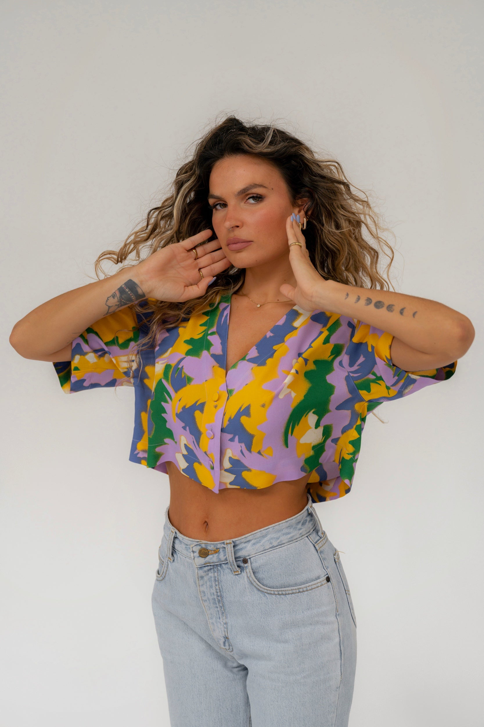 Blair cropped shirt - Multicolor