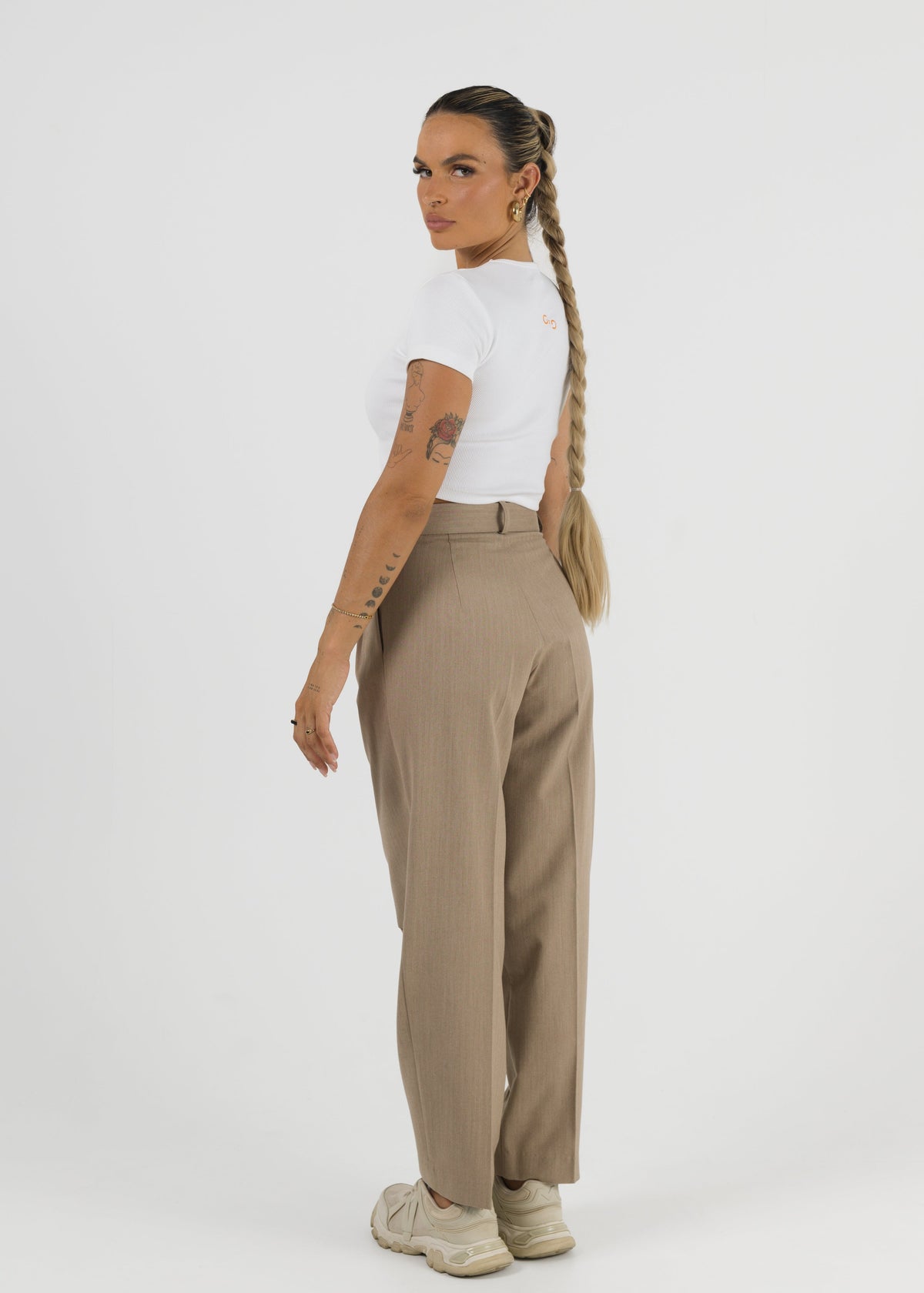 Mocha Herringbone Trousers
