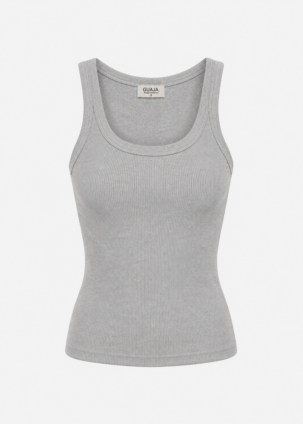 Jimmy Scoop-Neck Ribbed Tank Top - Grey