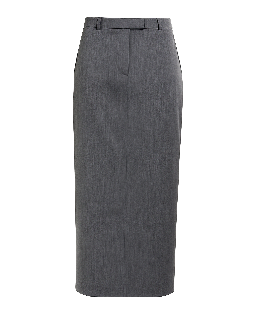 Keanu Tailored Mid-Waist Midi Skirt - Grey