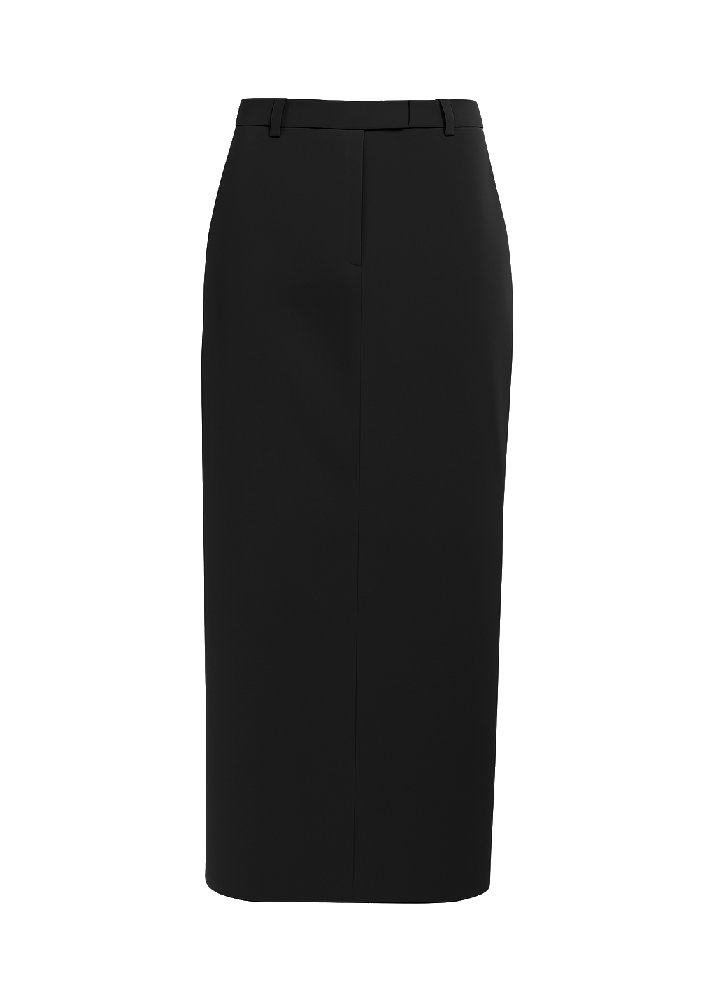 Keanu Tailored Mid-Waist Midi Skirt - Black