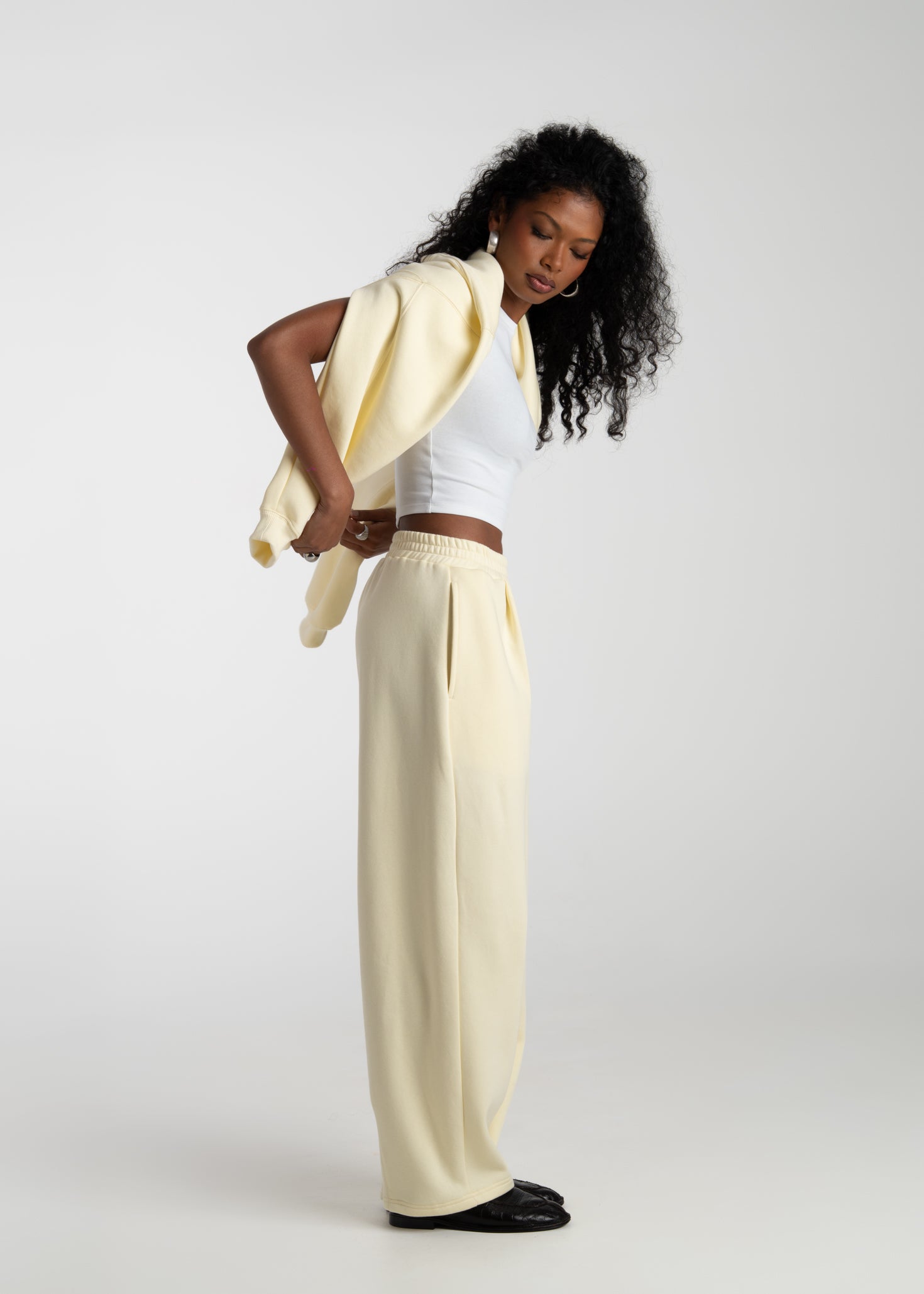 Comfort Fleece Barrel Sweatpants - Baby Yellow