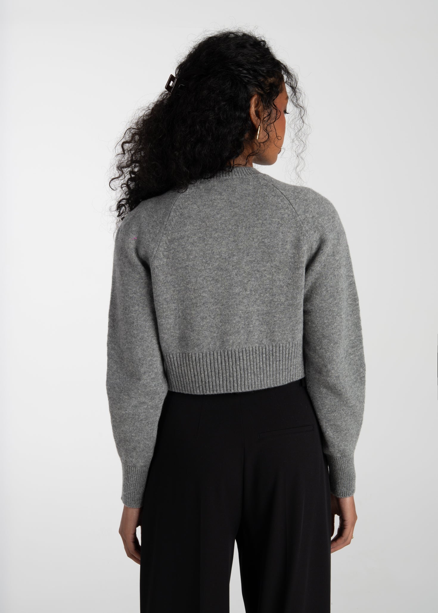 Emily Merino Wool Cardigan - Grey