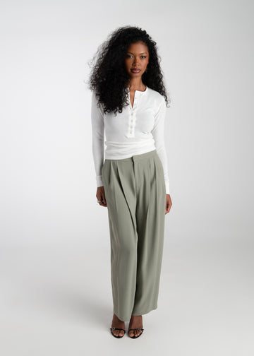 Jade Balloon Mid-Waist Pants