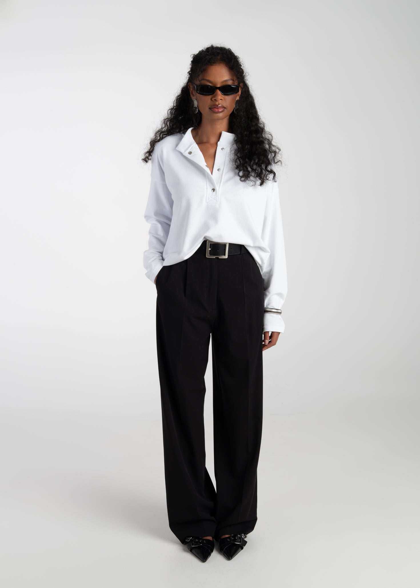 Diana Oversized Henley Sweatshirt