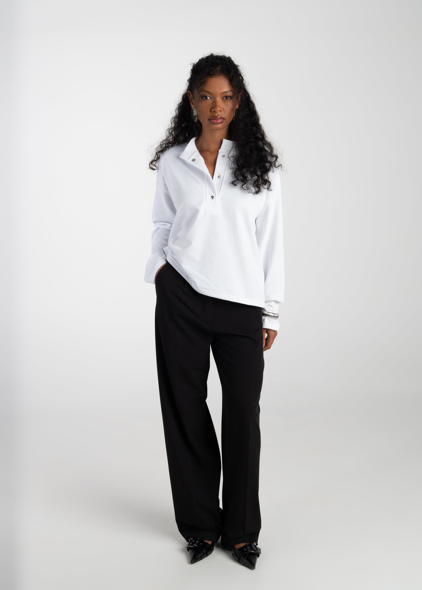 Diana Oversized Henley Sweatshirt