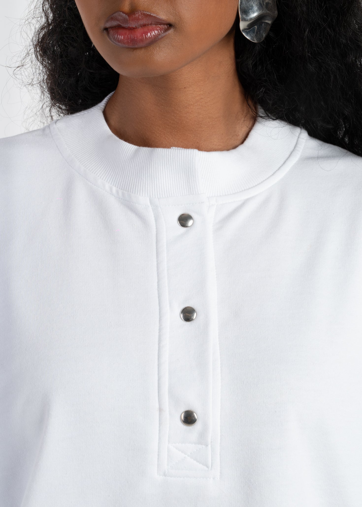Diana Oversized Henley Sweatshirt