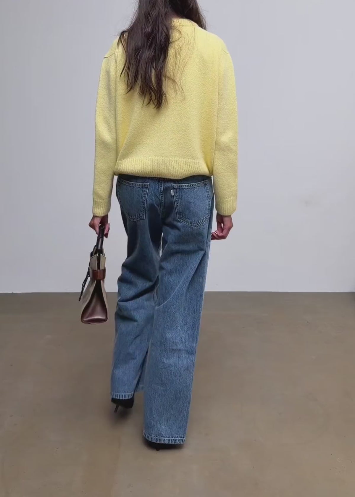 Zoe Oversized V-Neck Sweater – Yellow
