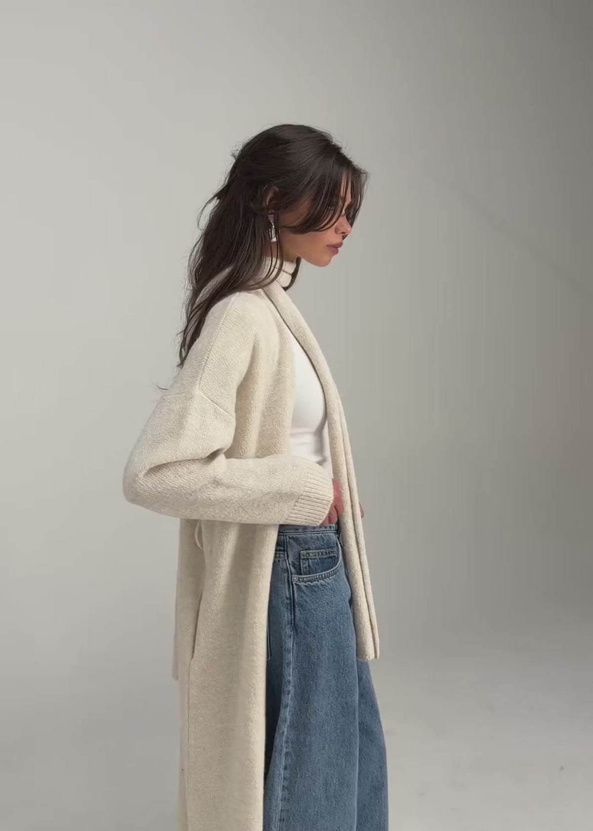 Theo Longline Cardigan with Scarf