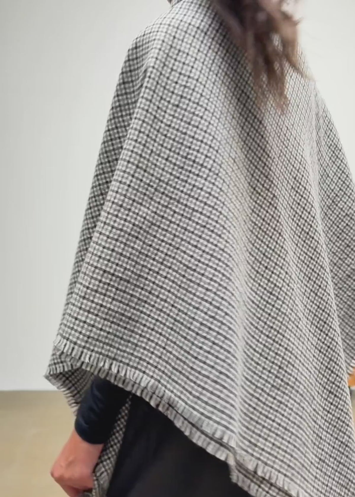 Yoko Check Wool Shawl - Made to Order
