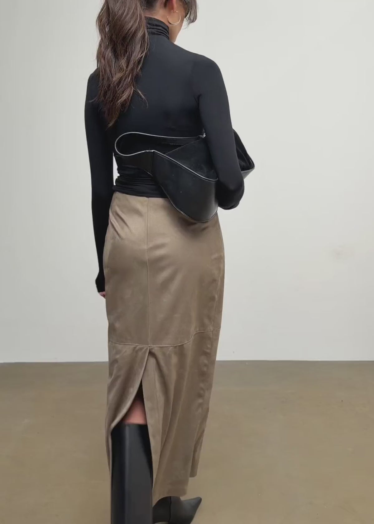 Maeve Long Sleeve Turtleneck Top - Black