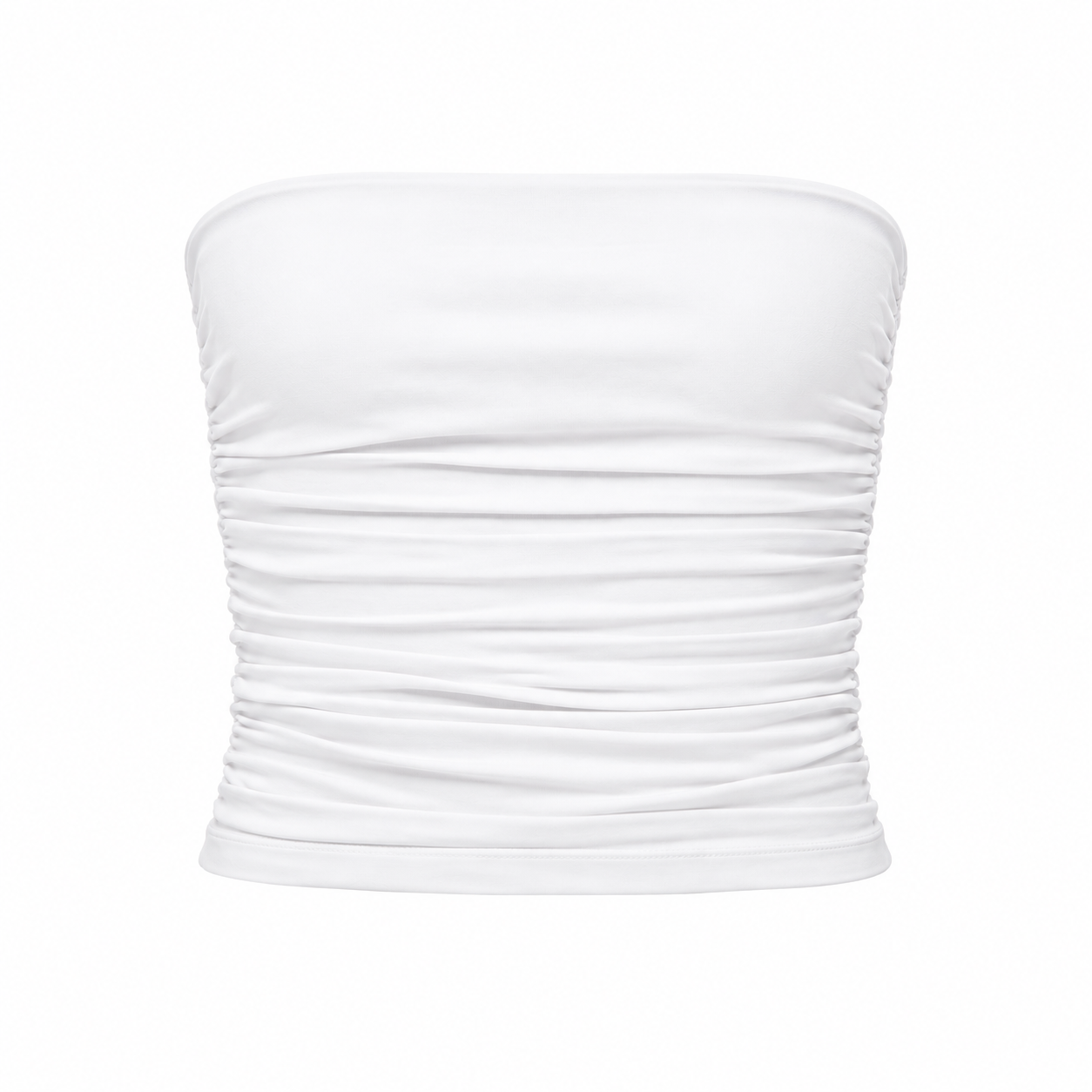 Noa Ruched Bandeau Top - White
