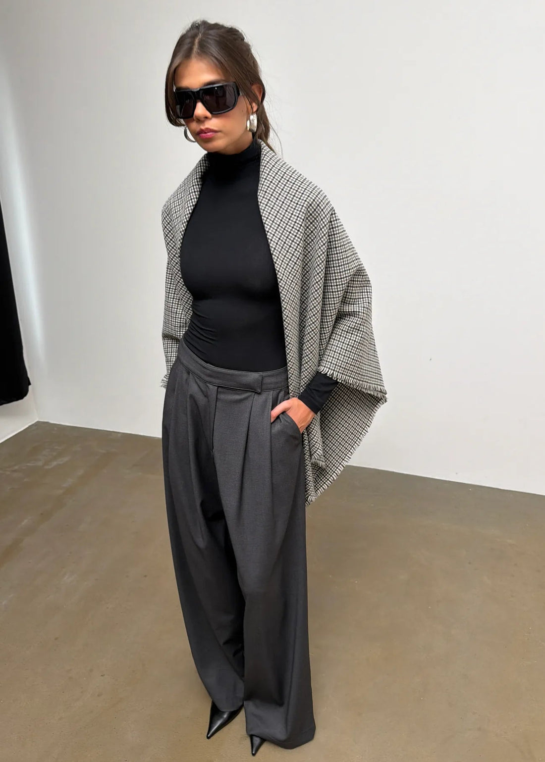 Yoko Check Wool Shawl - Made to Order