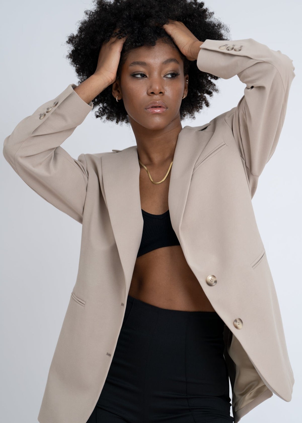 Enzo Tailored Blazer - Greige Limited Edition