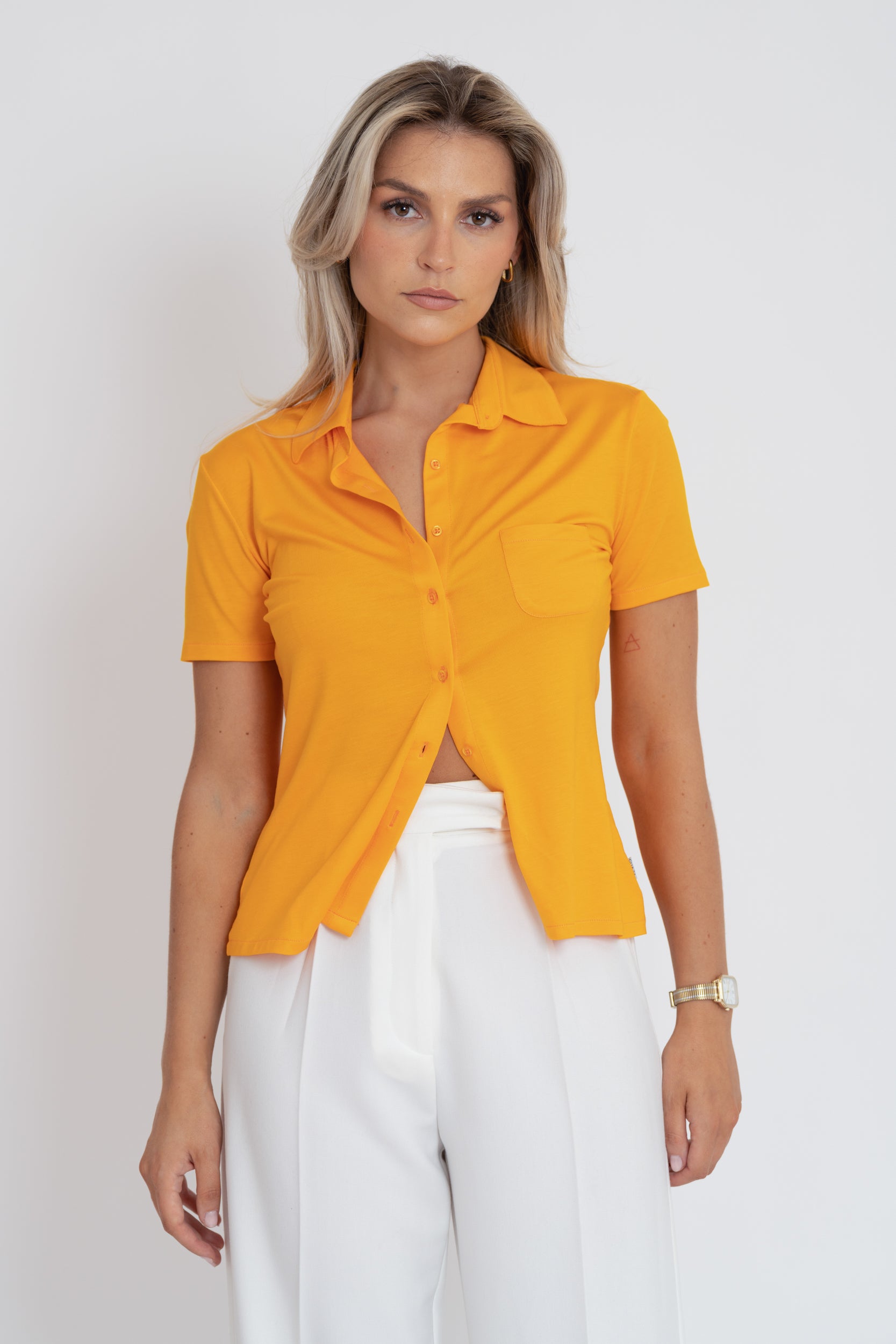 Alice Short Sleeve Shirt - Orange