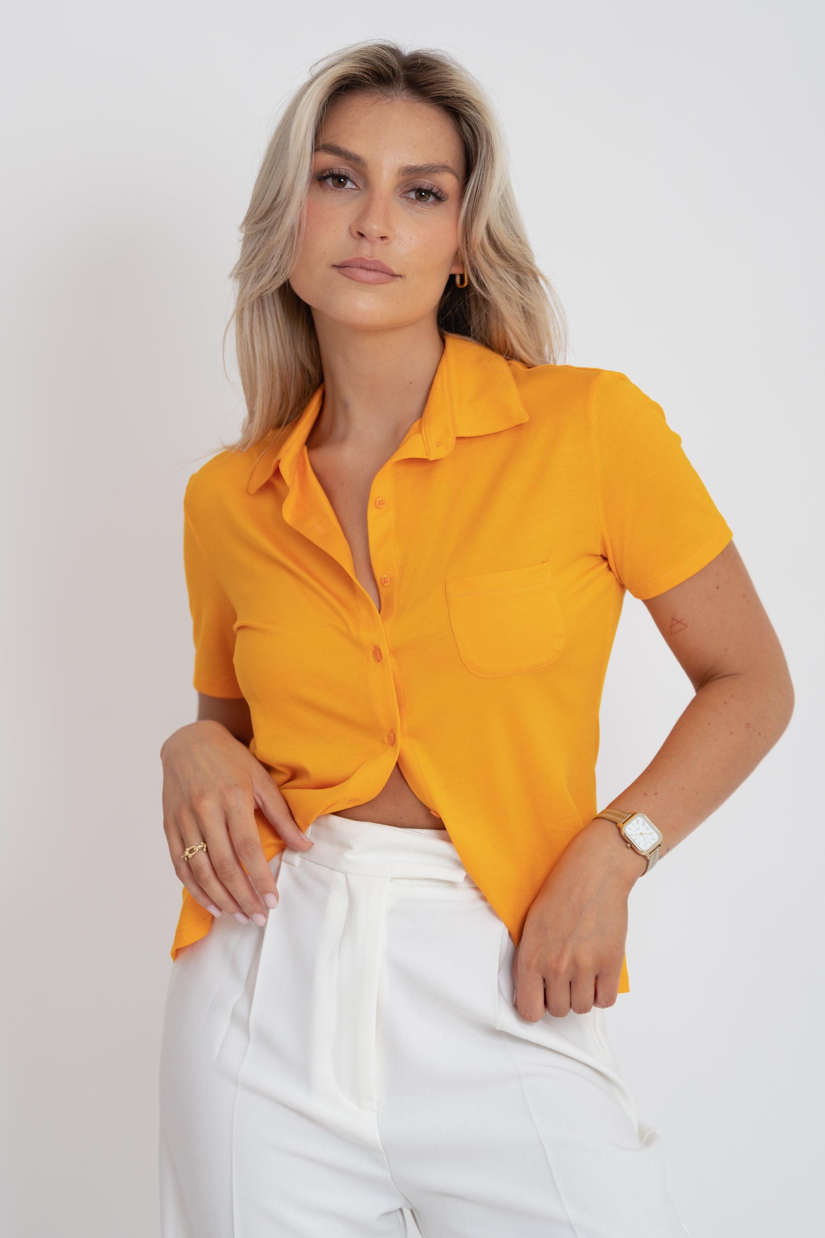 Alice Short Sleeve Shirt - Orange