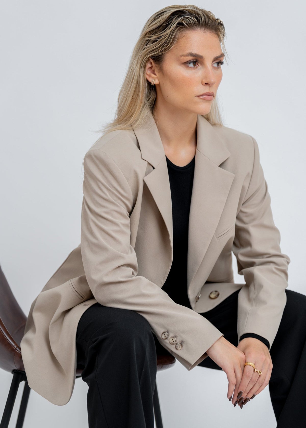 Enzo Tailored Blazer - Greige Limited Edition