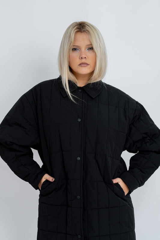 Willow Quilted Coat - Black